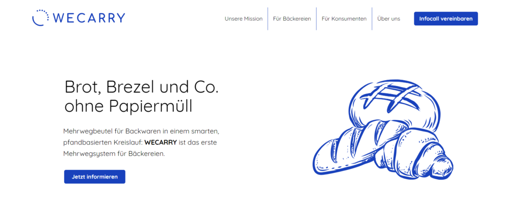 WECARRY sagt Einwegpapiertüten in Bäckereien den Kampf an – das erste Pfandsystem für Mehrwegbeutel machts möglich!